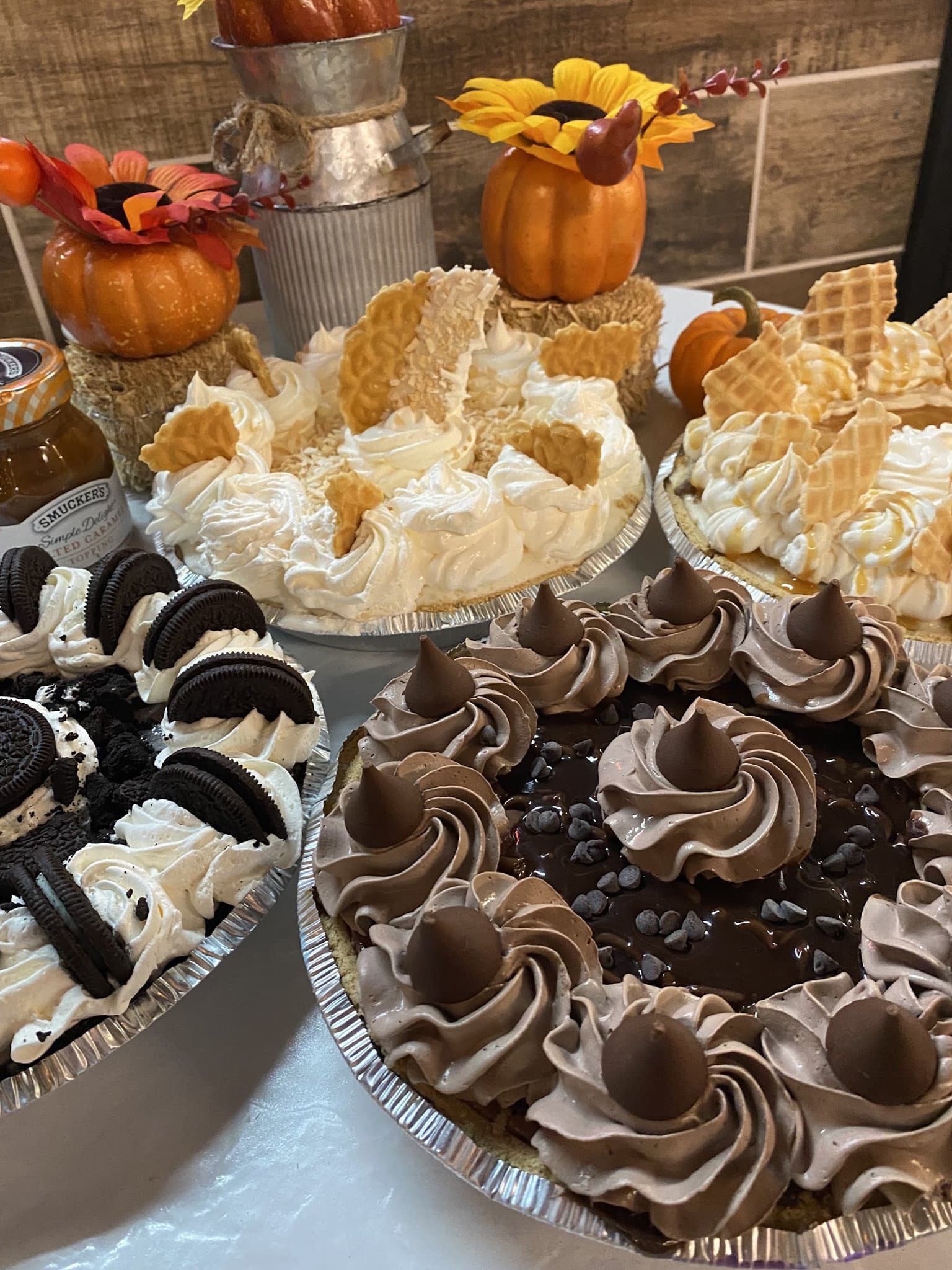 Cream pies and chocolate desserts at Sea Maids Creamery