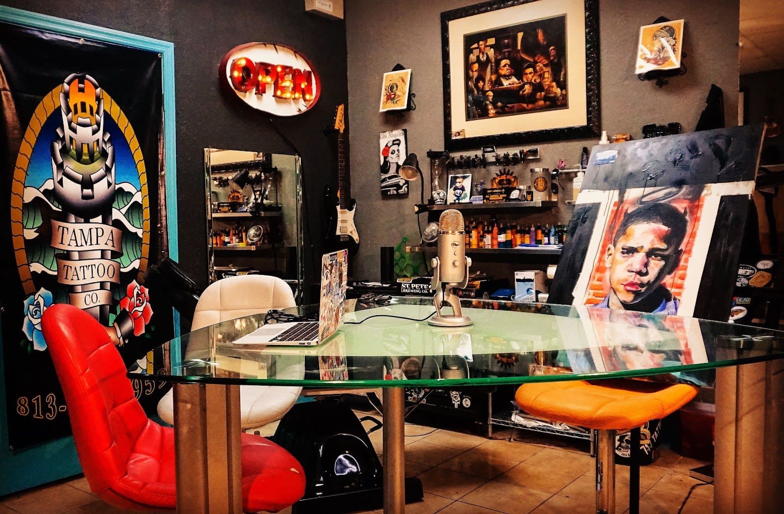 Gallery-style shop interior